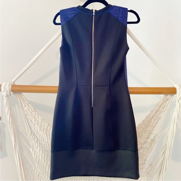 SANDRO Paris Reputation Color-block Scuba Quilted Panel Short Mini Sheath Dress - Picture 5 of 9